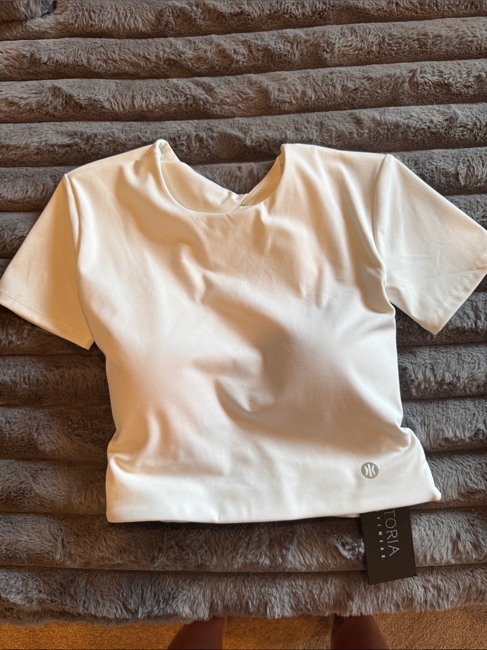 White Short Sleeve Crop Top
